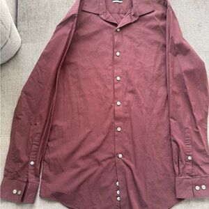 Kenneth Cole Men's Maroon Button Down Shirt